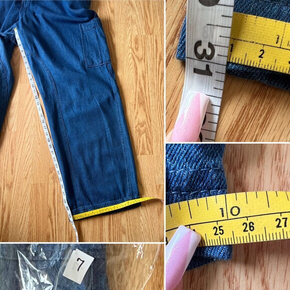Women Within Size 22W Modern Fit Jeans Cargo Pants Needs Button Closure Blue - Picture 8 of 11